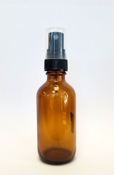 Amber Glass Bottle with Black Mister - 2 oz