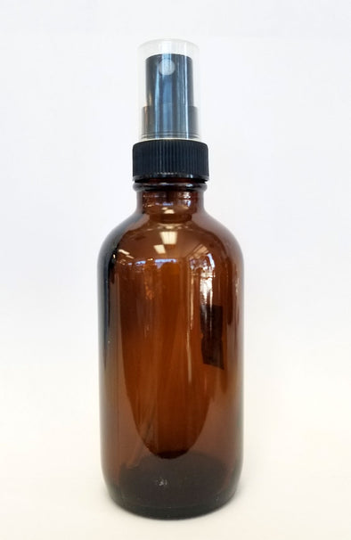 Amber Glass Bottle with Black Mister - 4 oz