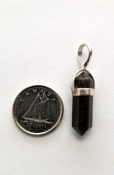 Gemstone Point with Sterling Silver - Bloodstone 09