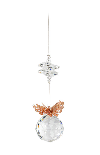 Filigree Wings Crystal Suncatcher  – Butterfly Copper