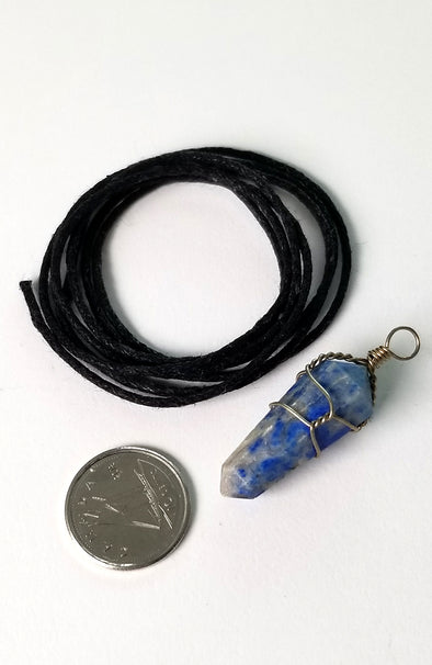 Gemstone Point with Leather - Lapis Lazuli 05
