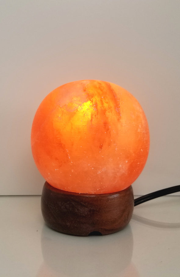 Himalayan Salt Lamp ~ Carved 4" Sphere