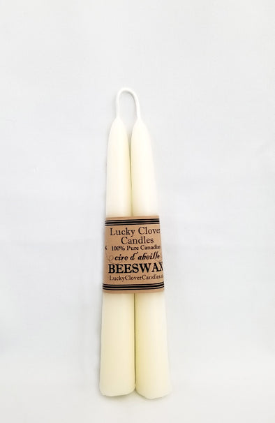 100% Pure Beeswax Tapers (Ivory) - 8" and 12"