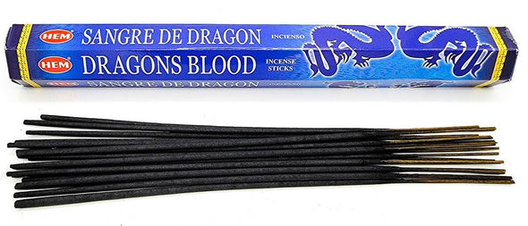 HEM Incense Hex Tube 20 Sticks - Dragon's Blood (Blue)