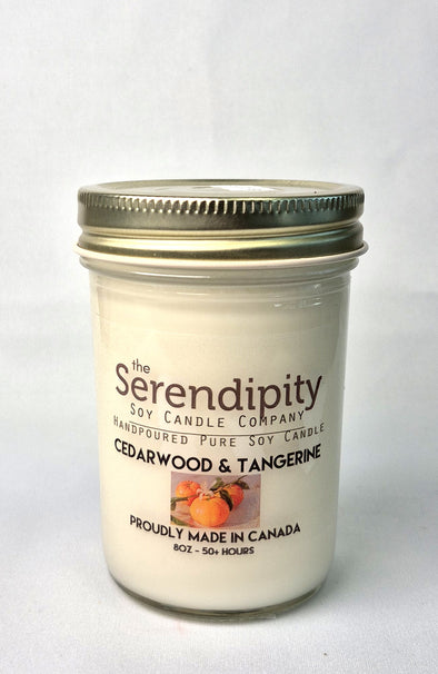 Pure Soy Wax Candle - Cedarwood and Tangerine