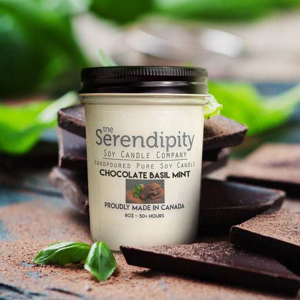 Pure Soy Wax Candle - Chocolate Basil Mint