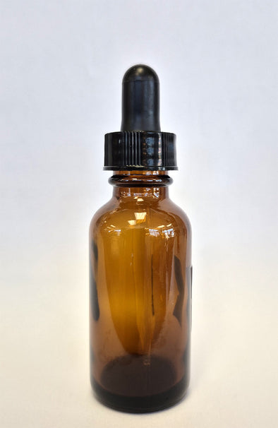 Amber Glass Bottle with Glass Dropper - 1 oz / 30 ml