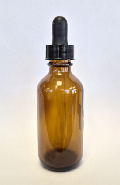 Amber Glass Bottle with Glass Dropper - 2 oz / 60 ml
