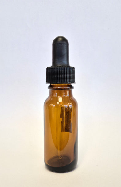 Amber Glass Bottle with Glass Dropper - 0.5 oz / 15 ml