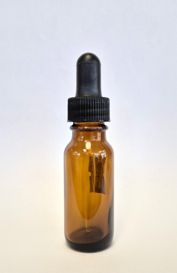 Amber Glass Bottle with Glass Dropper - 0.5 oz / 15 ml