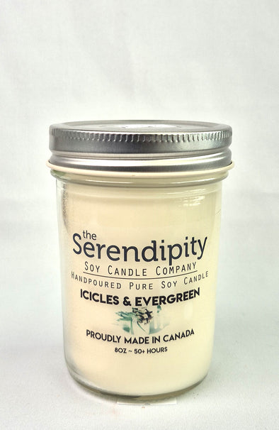 Pure Soy Wax Candle - Icicles & Evergreen