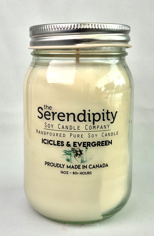 Pure Soy Wax Candle - Icicles & Evergreen