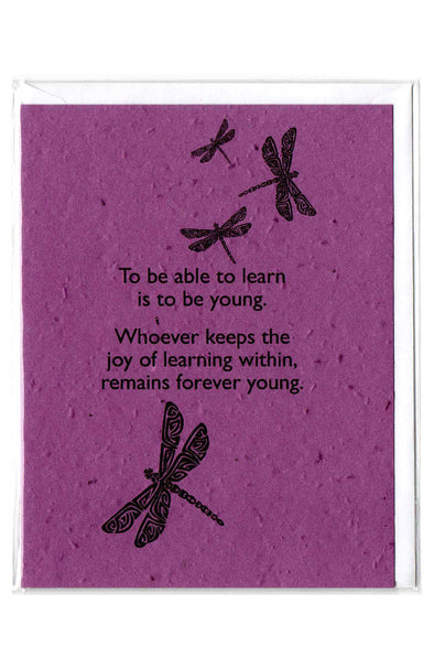 Plantable Greeting Card ~ Birthday/Encouragement: To be able to learn...