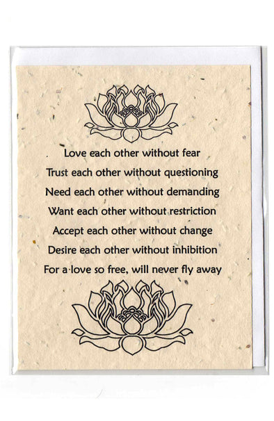 Plantable Greeting Card ~ Wedding: Love each other...
