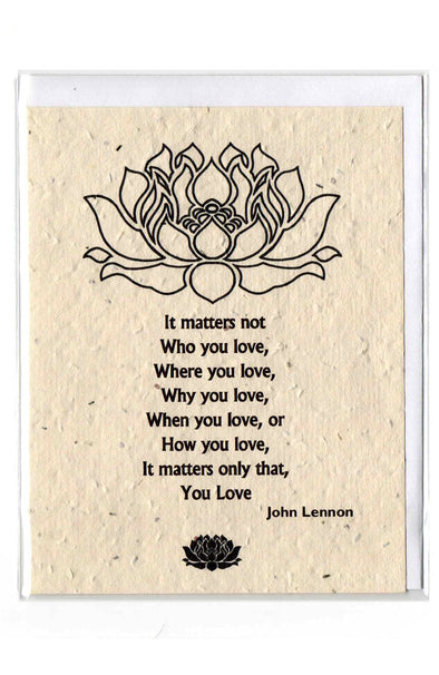 Plantable Greeting Card ~ Wedding: It matters not who you love.