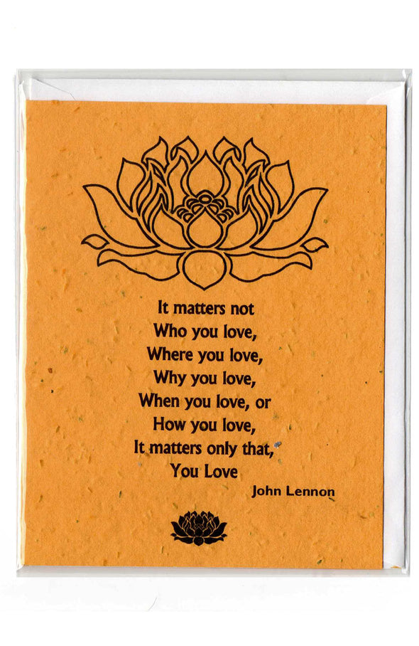 Plantable Greeting Card ~ Wedding: It matters not who you love.