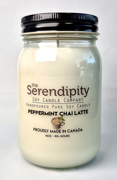 Pure Soy Wax Candle - Peppermint Chai Tea Latte