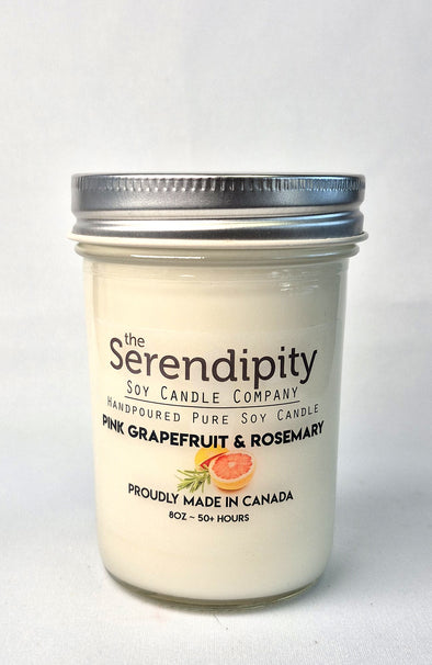 Pure Soy Wax Candle - Pink Grapefruit & Rosemary