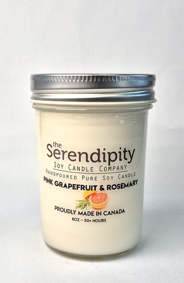 Pure Soy Wax Candle - Pink Grapefruit & Rosemary