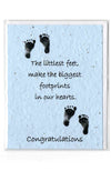 Plantable Greeting Card ~ New Baby: The littlest feet make the biggest footprints.