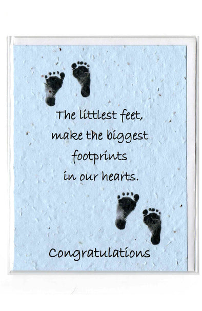 Plantable Greeting Card ~ New Baby: The littlest feet make the biggest footprints.