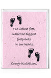Plantable Greeting Card ~ New Baby: The littlest feet make the biggest footprints.