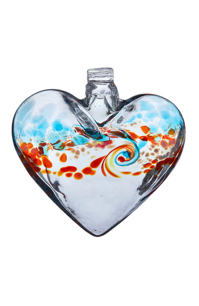Van Glow Heart Ornament ~ Aqua Orange
