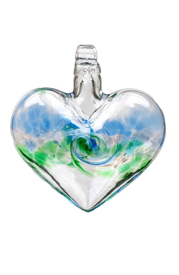 Van Glow Heart Ornament ~ Blue/Green