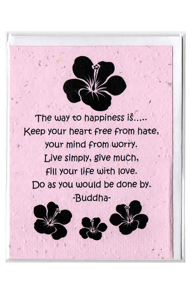 Plantable Greeting Card ~ Inspirational: The way to happiness is...