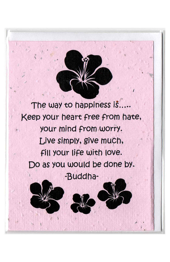 Plantable Greeting Card ~ Inspirational: The way to happiness is...