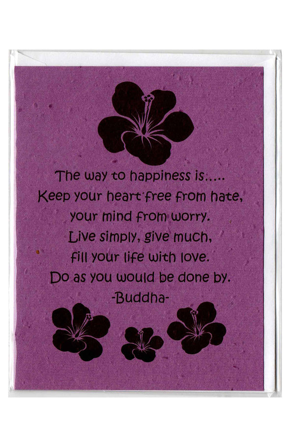 Plantable Greeting Card ~ Inspirational: The way to happiness is...
