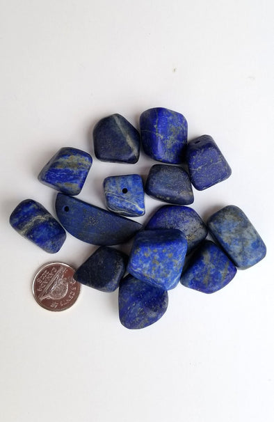 Tumbled Gemstones - Lapis Lazuli (drilled ; large)