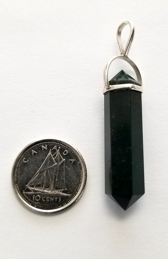 Gemstone Point with Sterling Silver - Bloodstone 02