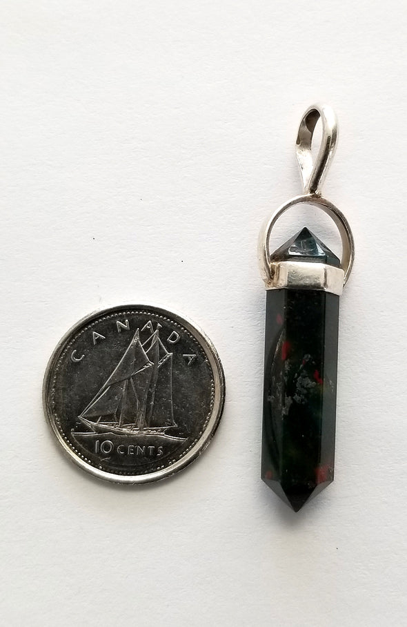 Gemstone Point with Sterling Silver - Bloodstone 08