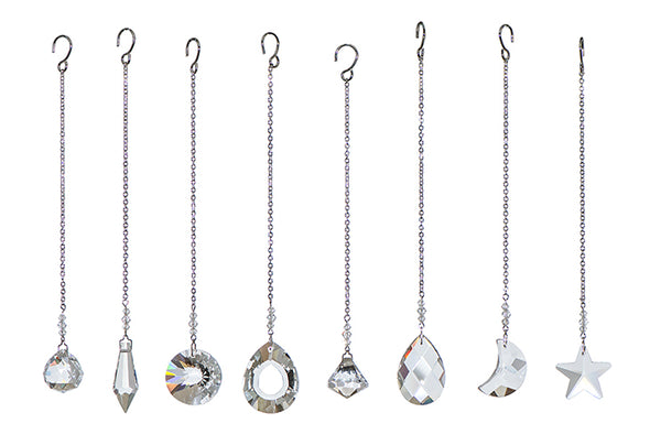 Small Faceted Kite Shaped Crystal Suncatcher  – Clear