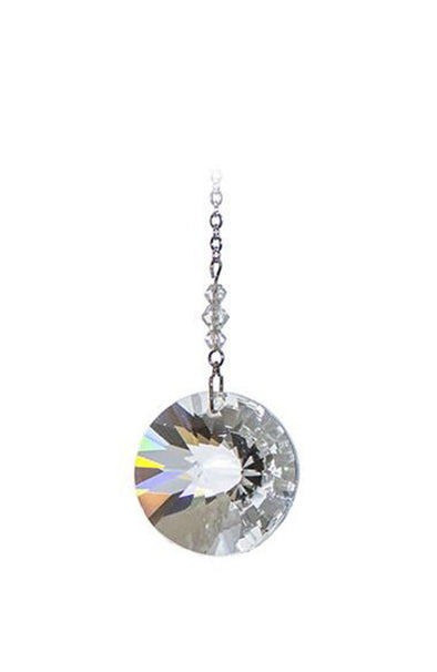 Small Faceted Disk Crystal Suncatcher  – Clear