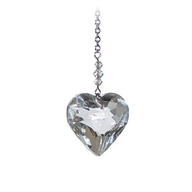 Small Faceted Heart Crystal Suncatcher  – Clear