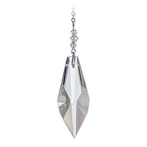 Small Faceted Arrowhead Crystal Suncatcher  – Clear