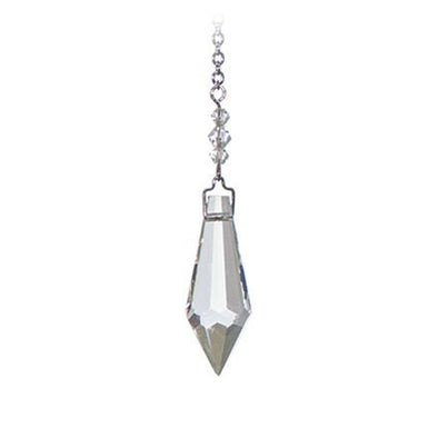 Small Faceted Icicle Crystal Suncatcher  – Clear