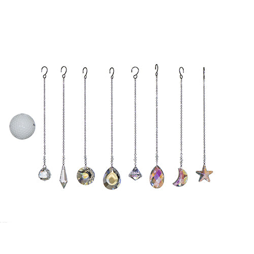 Small Faceted Tear Drop Crystal Suncatcher  – Aurora Borealis (Iridescent) Finish
