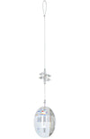 Large Faceted Oval Crystal Suncatcher  – Clear Beaded