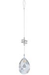 Large Faceted Tear Drop Crystal Suncatcher  – Clear Beaded