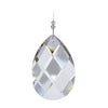 Large Faceted Tear Drop Crystal Suncatcher  – Clear Beaded