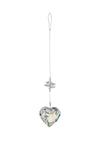 Large Faceted Heart Crystal Suncatcher  – Aurora Borealis (Iridescent) Finish