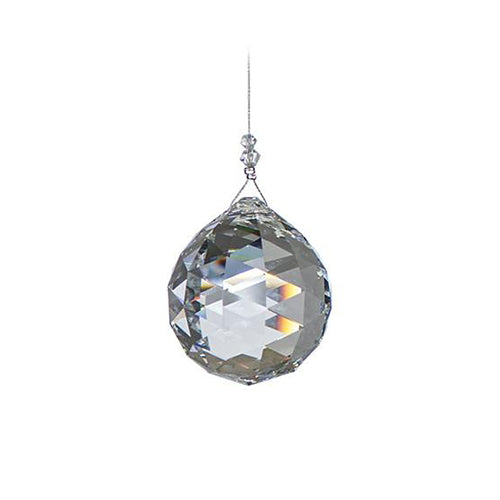 Jumbo Sphere Crystal Suncatcher  – Clear Beaded