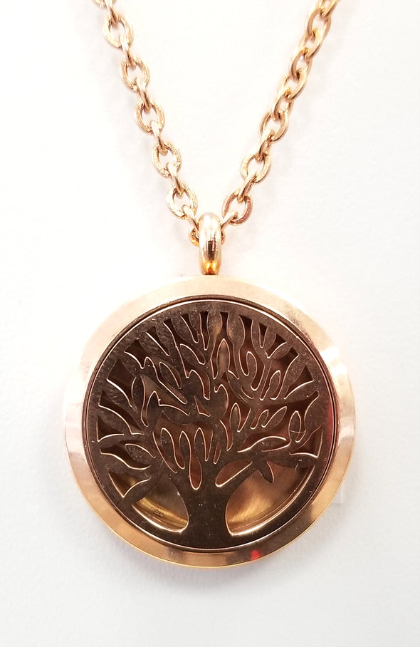 Diffuser Necklace - Tree of Life (Rose Gold)