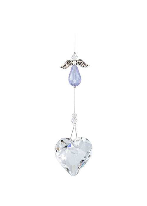 Angel Heart Crystal Suncatcher – Light Lilac