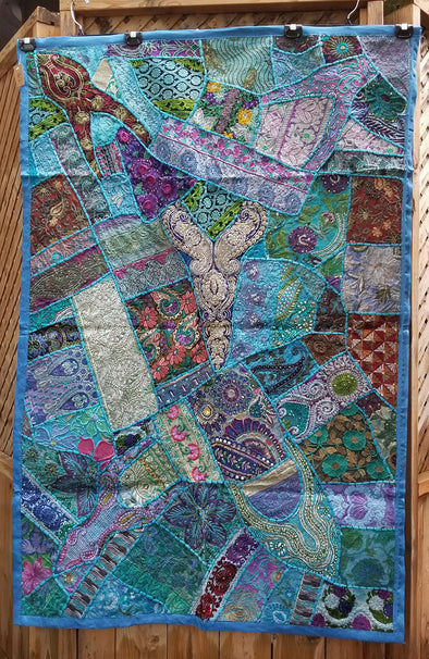 Handmade Tapestry Wall Hanging - Blue 2
