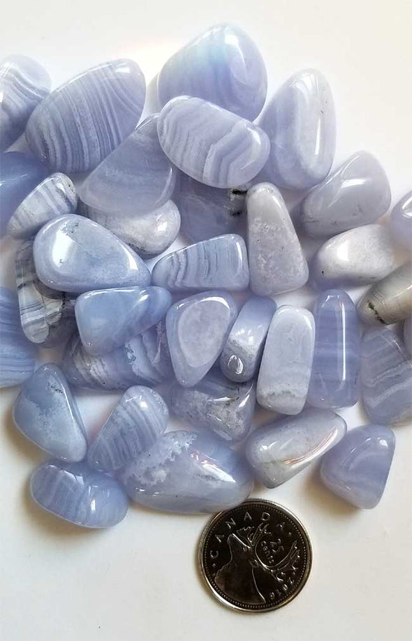 Tumbled Gemstones - Blue Lace Agate