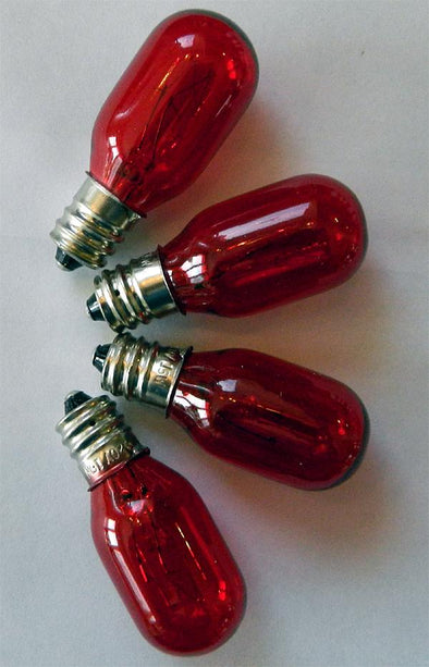Light Bulbs for Himalayan Salt Lamps - Red 4 Pack
